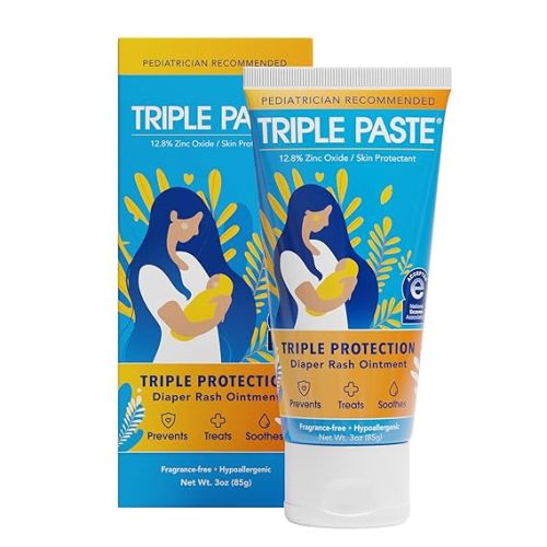 Triple Paste Diaper Rash Cream, Zinc Oxide Baby Ointment, 3 oz, 2 Pack