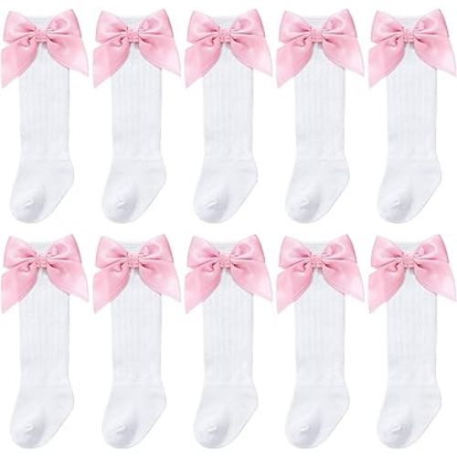 5 Pairs Long Preemie Socks Premature Newborn Baby Knee High Cotton Socks for Girls Boys Infant Toddler