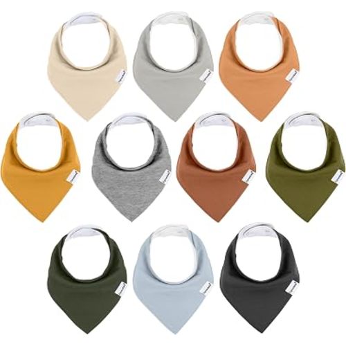 Baby Bandana Drool Bibs for Boys Girls,Super Absorbent Triangle Baby Bibs for Drooling and Teething,100% Cotton Soft for Infant,Newborn 10Pack