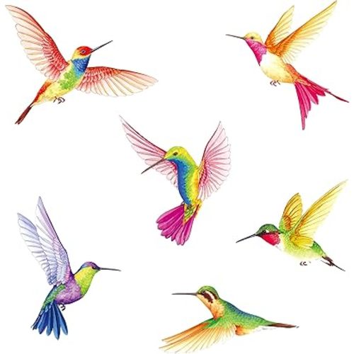 BASHOM DS2-4002 Hummingbirds Wall Stickers Decals Kids Peel and Stick Removable for Nursery Bedroom Living Room Art murals Decorations Vinyl Spring Flying
