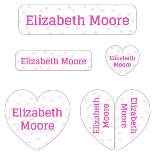 Sweetheart Kindergarten Labels Pack | Name Bubbles - white pink with baby full name