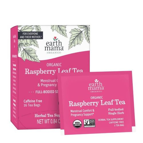 Earth Mama Organic Raspberry Leaf for Labor Prep and Menstrual Support Herbal Bagged Teas - 16ct