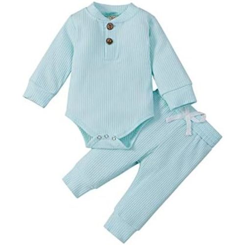 Bmnmsl Newborn Baby Boy Fall Clothes 3 6 12 18 24 Months Outfits Long Sleeve Knitted Cotton Romper & Pants Infant Winter Sets