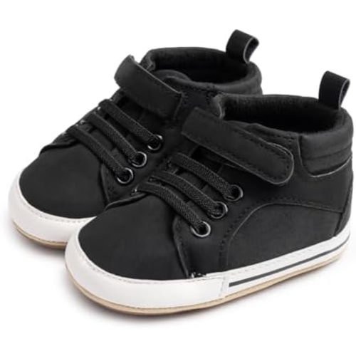 CENCIRILY Baby Boys Girls High Top Sneakers Soft Soles Anti Skid Infant Ankle Shoes Toddler Prewalker First Walking Crib Shoes