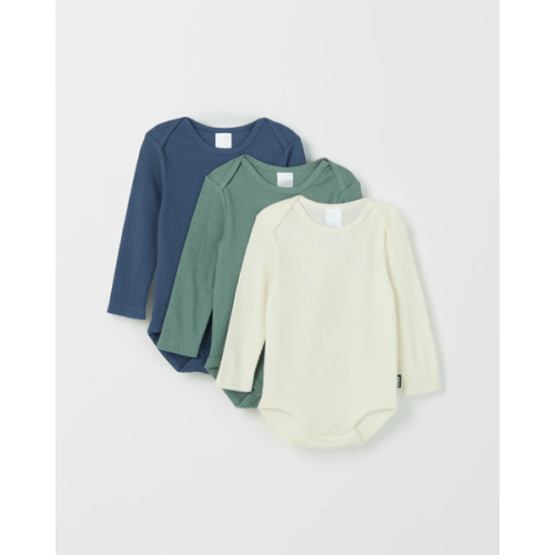 Bonds 3 Pack Baby Everyday Long Sleeve Ribbed Bodysuits - C,K,B
