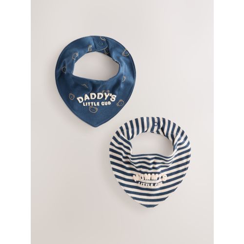 Blue Mum and Dad Baby Bibs 2 Pack