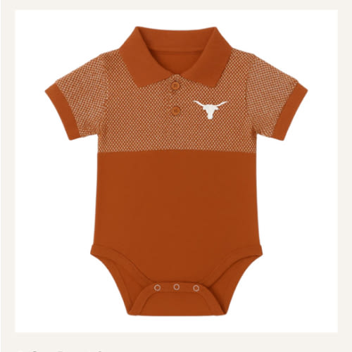 Infant Texas Longhorns Honeycomb Polo Creeper | University Co-op