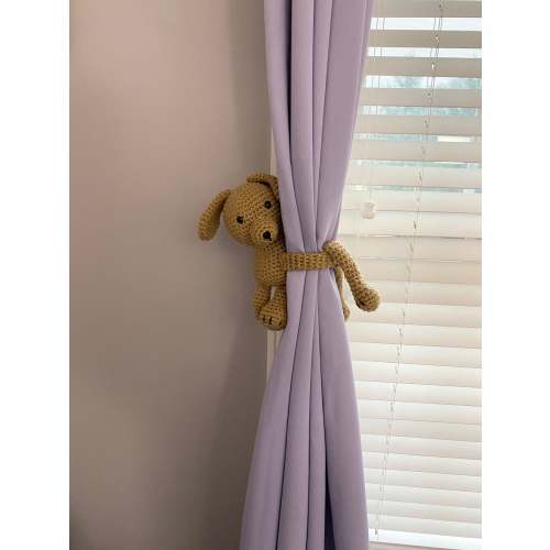 Curtain Tie Backs, Crochet Dog Tiebacks, Nursery Curtain Tie Backs, Puppy, Puppy Nursery, Amigurumi, Baby Shower Gift, Nursery Decor