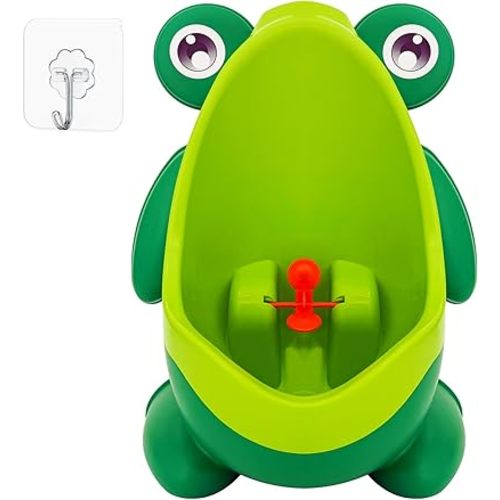 Frog Pee Training,Cute Potty Training Urinal for Boys with Funny Aiming Target,Green Urinals for Toddler Boy
