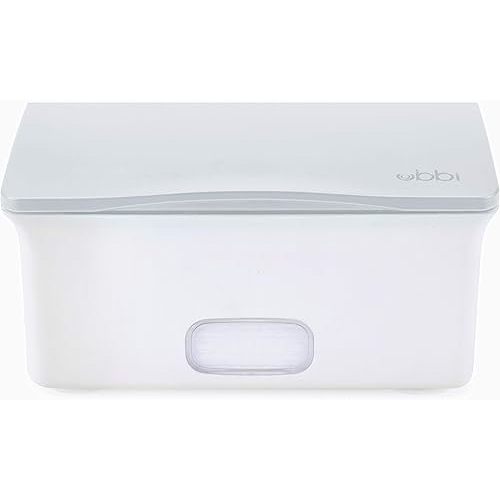 Ubbi Baby Wipes Dispenser, Baby Wipes Case, Baby Wipes Holder With Weighted Plate, Keeps Wipes Fresh And Non-Slip Rubber Feet, Gray