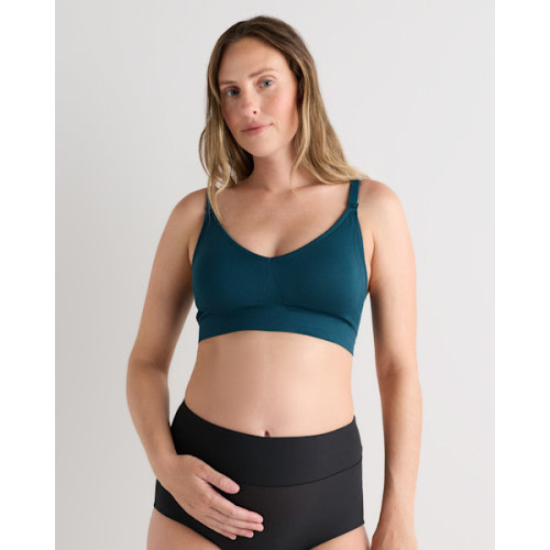 Seamless Nursing Bra in Deep Teal Blue