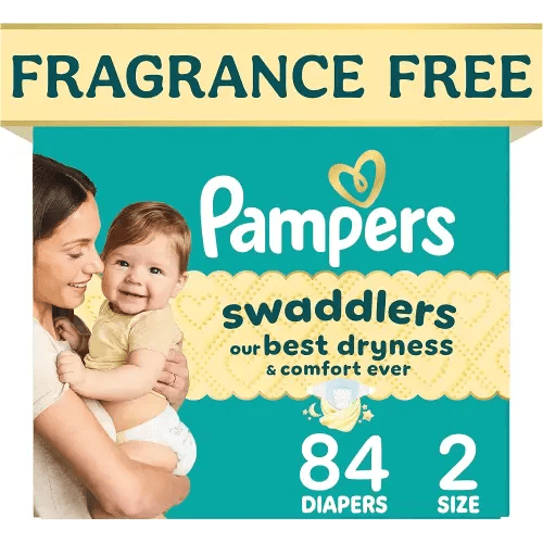Swaddlers Diapers, Size 2 (10-22 lbs), 84 Count, Absorbent, Keeps Baby Dry and Comfortable, Pediatrician Recommended Skin Safe Disposable Baby Diaper