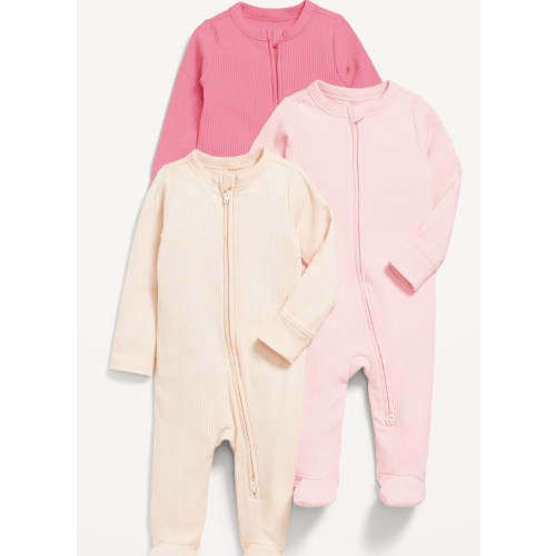 2-Way-Zip Sleep & Play Footed One-Piece 3-Pack for Baby