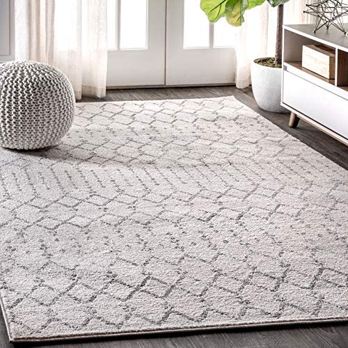 JONATHAN Y Boho Vintage Diamond Cream/Gray Indoor Area Rug 8X10 ft, Moroccan Hype for Living Room, Bedroom, Kitchen, Office, Easy-Cleaning, High Traffic, Pet-Friendly, Non-Shedding (MOH101B-8)