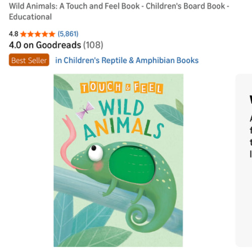 Wild Animals: A Touch and Feel Book - Children's Board Book - Educational
