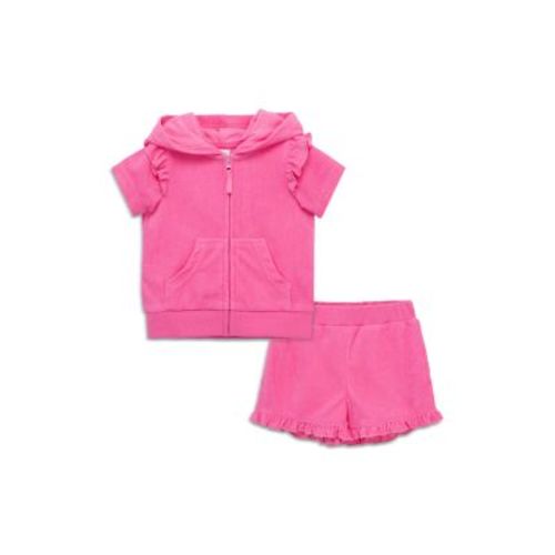 Girls' Hooded Ruffle Shorts Cover Up Set - Baby