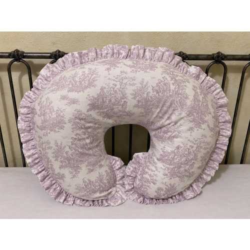 Lavender Toile Nursing Pillow Cover with Ruffle