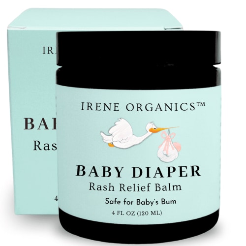 Irene Organics Baby Diaper Rash Relief Balm, All Natural Ingredients - 4oz