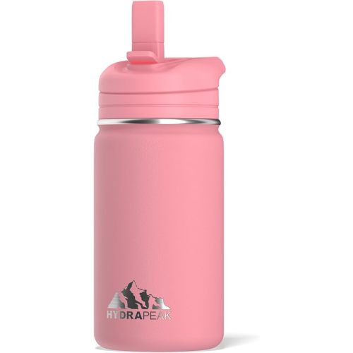 Hydrapeak 14oz Kids Insulated Water Bottle with Straw Lid, Bubblegum, 14.0 fl oz, Stainless Steel, Thermos