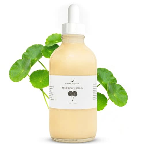 8 Sheep True Belly Serum, Pregnancy-Safe Skin Care Belly Oil with Triple-Weighted Hyaluronic Acid & Centella Asiatica, Supports Hydration & Skin Elasticity, Made in USA in Small Batches, 4 FL OZ