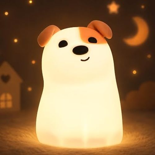 OkiyiD Dog Night Light, Cute Puppy Nursery Night Lamp for Kids Girls Boys