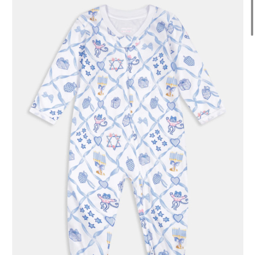 Infant Starry Nights Lattice Zipper Footie