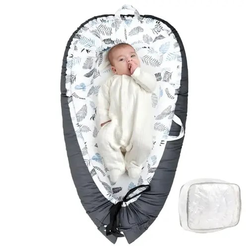 Baby Lounger-Baby Lounger for Newborn 0-24 Months, Baby Lounger Cover & Soft Baby Nest Cover Sleeping Babies Essentials Gifts,Dock A Tot Portable Infant Lounger