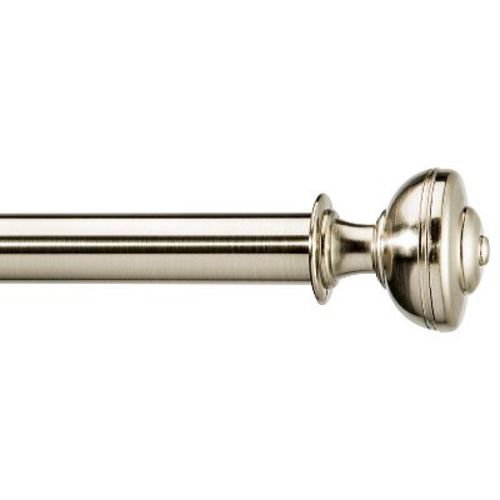 66"-120" Knob Curtain Rod Brushed Nickel - Threshold™: Adjustable Single Rod, Zinc Alloy, 30lb Capacity