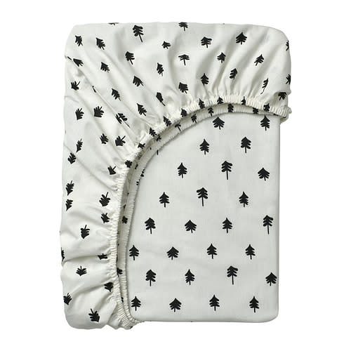 IKEA Puerto Rico - GRÖNFINK crib fitted sheet, white/tree pattern