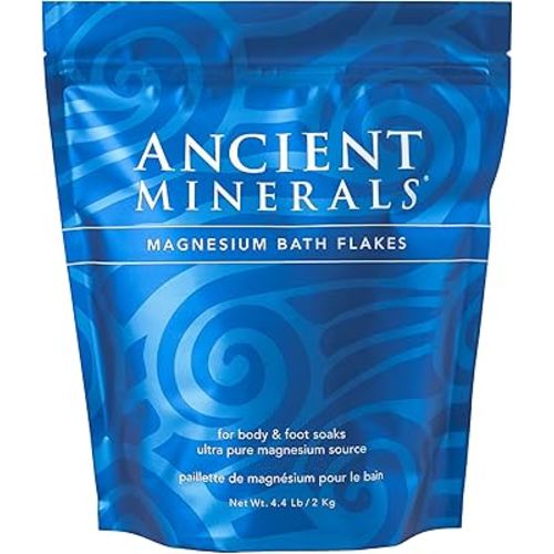 Ancient Minerals Magnesium Bath Flakes - Bathing Alternative to Epsom Salt - Soak in Natural Salts - High-Absorption Efficiency for Relaxation, Wellness & Muscle Relief (4 .4 lb)