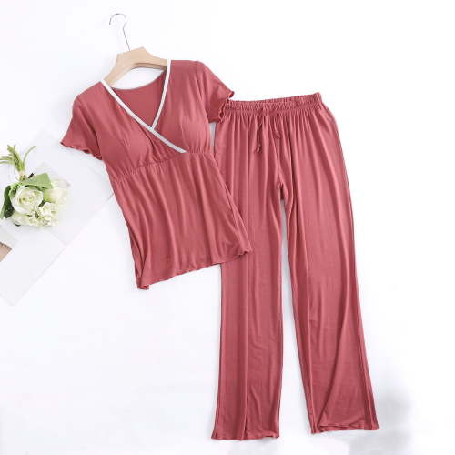 Maternity Clothes Savings! Joau Women's Maternity Pajama Set Nursing Pjs Postpartum Breastfeeding Sleepwear Set Short Sleeve V Neck Top & Pants Pregnancy Loungewear