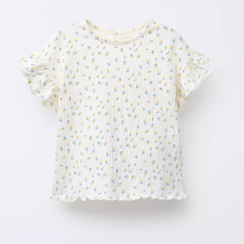 FLORAL PRINT T-SHIRT - Light ecru | ZARA United States