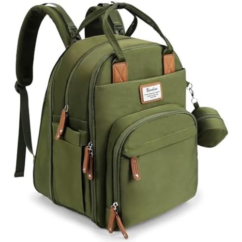 RUVALINO Baby Diaper Bag Backpack with Changing Pad, XL Army Green