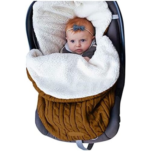 Baby Girls Boys Wrap Swaddle Blankets Newborn Infant Knit Plush Receiving Winter Warm Blankets Soft Comfort Sleeping Sack