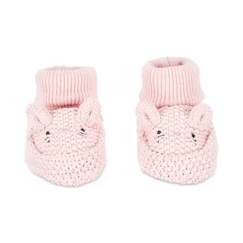 Baby Cotton Crochet Booties- Pink