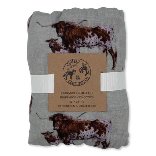 Sagebrush Longhorn Bamboo Muslin Crib Sheet – Cowkid Clothing Company