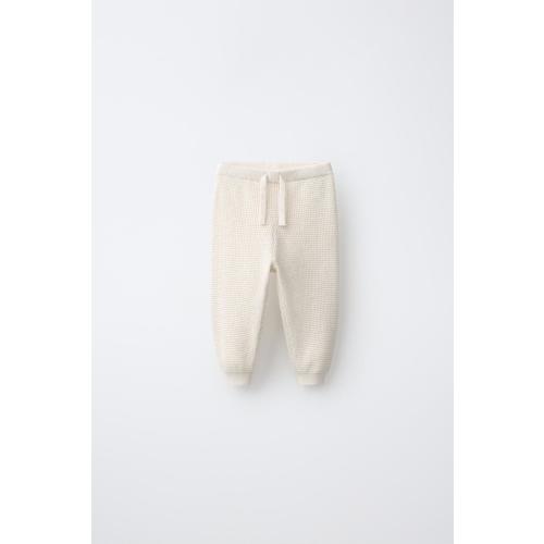 WAFFLE JOGGING PANTS - Light beige 3-6M