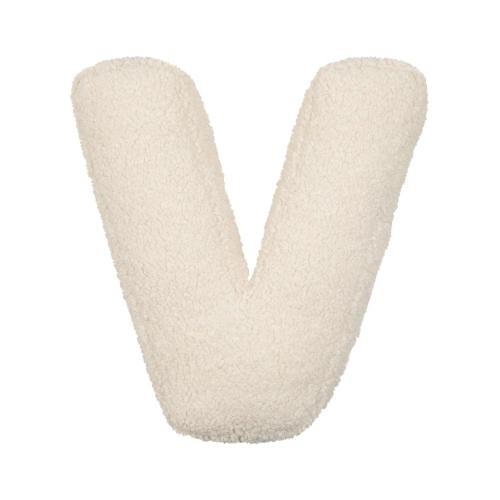 Boucle Letter Cushion V | Teddy Letter Cushion