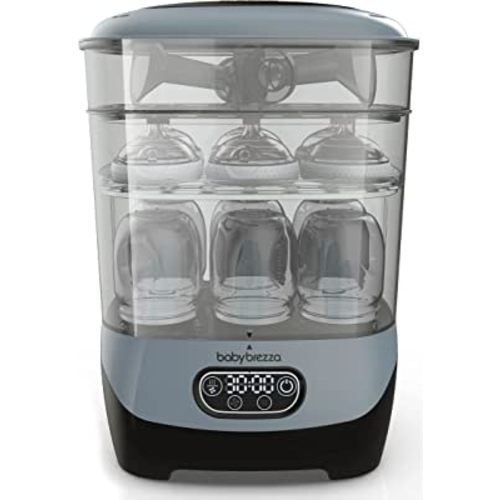 Baby Brezza Baby Bottle Sterilizer and Dryer Advanced – Electric Steam Sterilization Machine – Universal Sterilizing for All Bottles: Plastic, Glass, Pacifiers + Breast Pump Parts- HEPA Filter, Slate