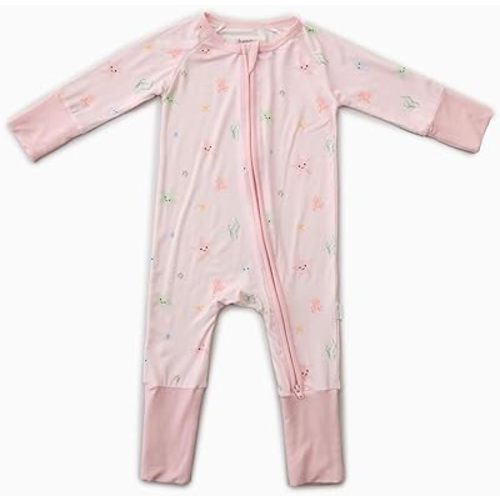 Bamboo Little Ultra-Soft Convertible Baby Romper - Gender Neutral Infant Clothes with 2-Way Zipper, Footless Sleepwear