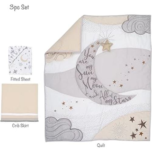 Lambs & Ivy Goodnight Moon 3-Piece Celestial Nursery Baby Crib Bedding Set