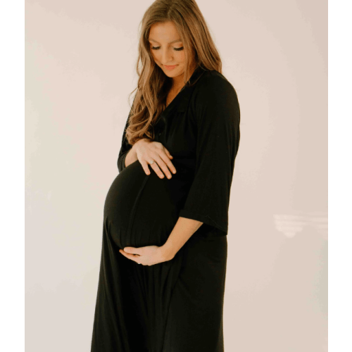 Lila Labor & Postpartum Gown in Black