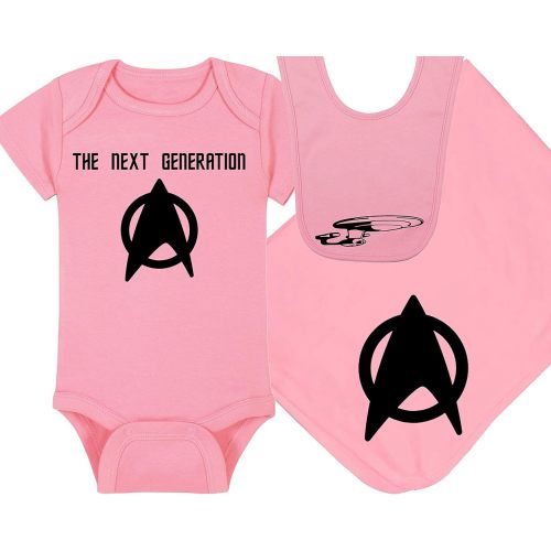 The Next Generation - Trekkie Baby Onesie - Hat - Blanket - Bib Package Combinations
