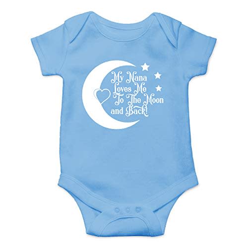 My Nana Loves Me to The Moon and Back - Funny Baby Essentials Bodysuit - Newborn Boy Clothes