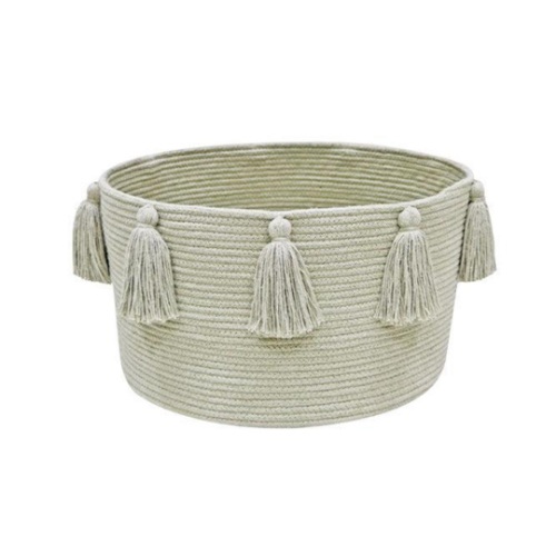BASKET NEW TASSELS OLIVE