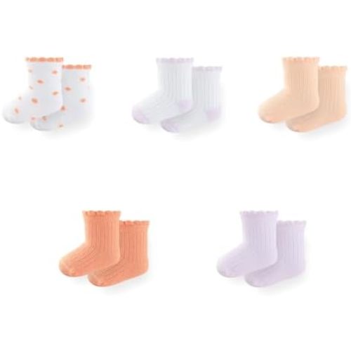 JELYLOVE Unisex Baby Boy Girl Socks 5 Pack Ankle Crew Socks Breathable Socks Newborn Accessories Set