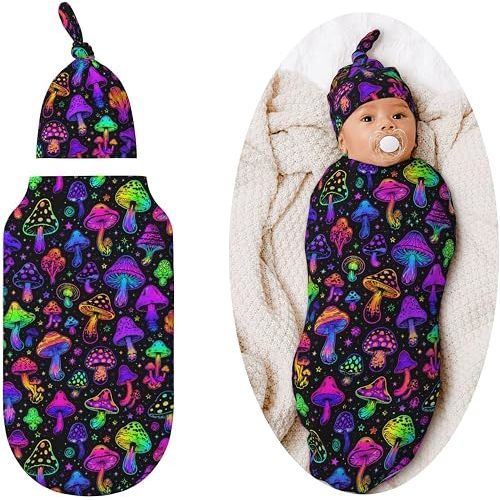 Mushroom Swaddle Blankets Soft Receiving Blanket Baby Swaddle Wrap for Baby Girls Boys