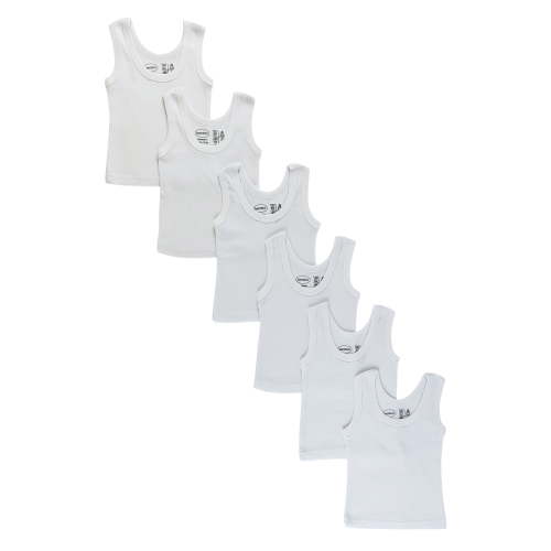 Bambini White Tank Tops, 6pk (Baby Boys or Baby Girls, Unisex)