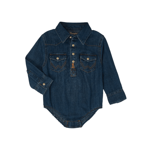 Wrangler Infant Boy's All Around Baby Denim Blue Bodysuit
