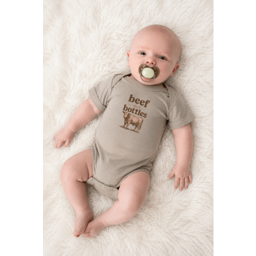 'Beef and Bottles' Cow Onesie – American Farm Company